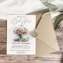 Mason Jar Floral Bouquet Bridal Shower