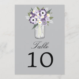 Invitación Mason Jar Floral | Número de tabla