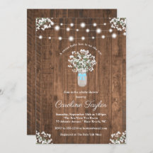 Mason Jar, floral rusa, enciende a bebé ducha