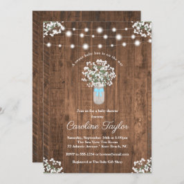 Invitación Mason Jar, floral rusa, enciende a bebé ducha