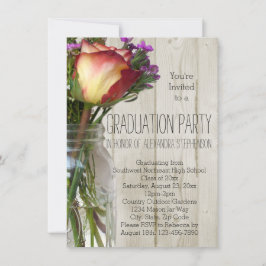 Invitación Mason Jar Flowers Graduation Party