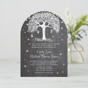 Invitación Mason Jar Forest Chalkboard Tree