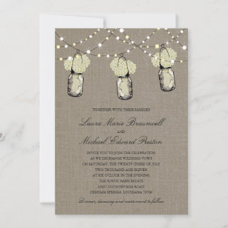Invitación Mason Jar Hydrangea Boda