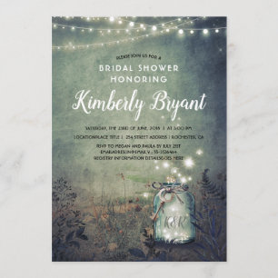 Invitación Mason Jar ilumina la ducha de novia de Woodland