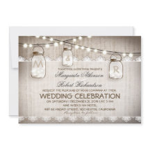 Mason Jar Lights - Burlap Lace Rustic Boda