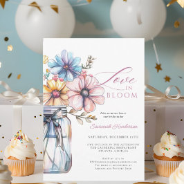 Invitación Mason Jar Love In Bloom Floral Bridal Shower
