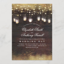 Mason Jar Luces y Boda Purpurina de oro