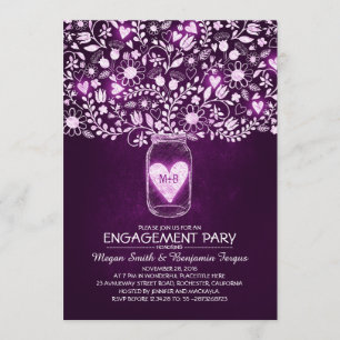 Invitación Mason Jar, partido ruso de compromiso Boda, invita