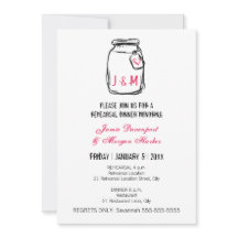 Mason Jar & Pink Heart Rehearsal Dinner