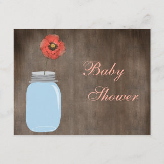Invitación Mason Jar & Poppy Rústica Baby Shower
