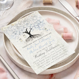 Invitación Mason Jar Powder Blue Heart Leaf Tree Damask