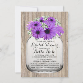 Invitación Mason Jar Purple Daisy Bridal Shower Daisy3