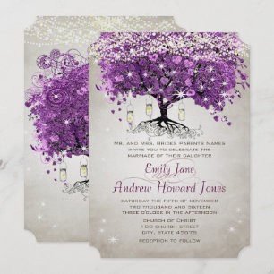 Invitación Mason Jar Radiant Purple Boda