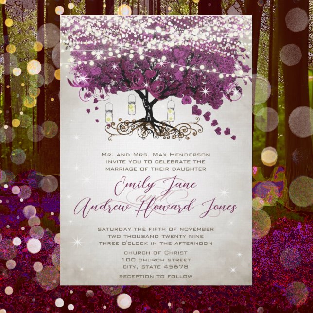 Invitación Mason Jar Radiant Purple Boda (Subido por el creador)