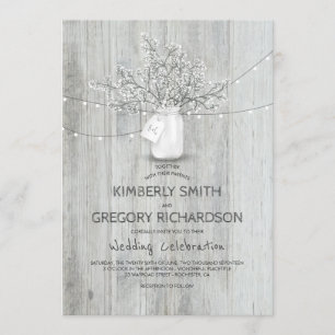 Invitación Mason Jar Rustic Barn, Boda de la Roustic Barn