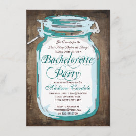 Invitación Mason Jar Rustic Wood Bachelorette Party invita