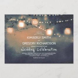 Invitación Mason Jar String ilumina a Starry Night Boda