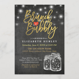 Invitación Mason Jar String ilumina Chalkboard Brunch & Bubbl
