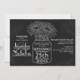 Invitación Mason Jar Typography Chalkboard Boda