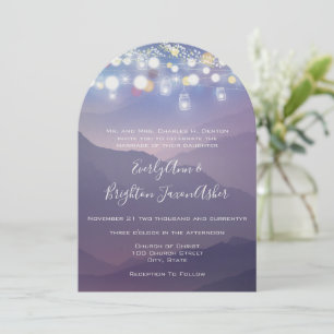 Invitación Mason Jar Ultra Violet Purple Boda