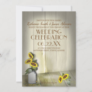 INVITACIÓN MASON JAR, UN PAÍS RÚSTICO, CON SIMPATIZANTES