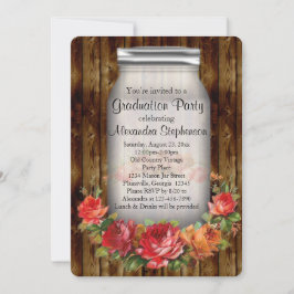 Invitación Mason Jar Vintage Country Graduation Party