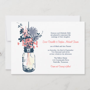 Invitación Mason Jar & Wild Flowers