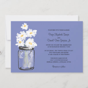 Invitación Mason Jar y el Boda de White Daisies