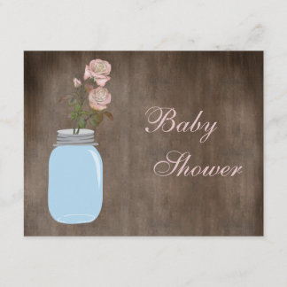 Invitación Mason Jar y los Rosas son las duchas rusas