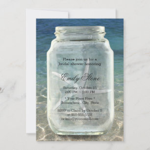 Invitación Mason Jar y Starfish Summer Beach Briower