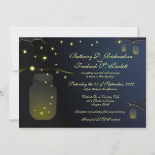 Invitación Mason Jars and Fireflies en el atardecer