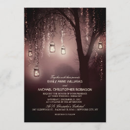 Invitación Mason Jars String ilumina a elegante Boda ruso