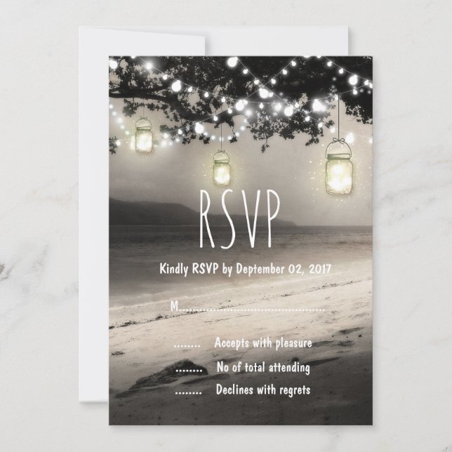 Invitación Mason Jars String ilumina a elegante Boda ruso (Anverso)