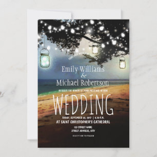 Invitación Mason Jars String ilumina a elegante Boda ruso