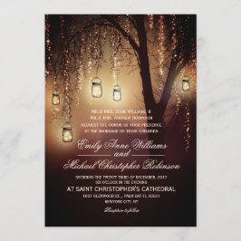 Invitación Mason Jars String ilumina a elegante Boda ruso