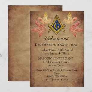 Invitación Masonería de masonería rusa otoño otoño masonic