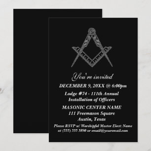 Invitación Masonería Masonina Negra Masónica Masónica Masónic