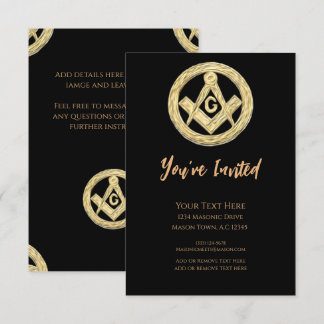 Invitación Masonic Golden Rush