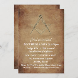 Invitación Masonry Brown Masonic