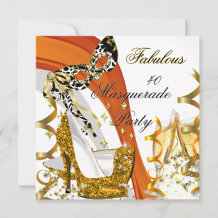 Invitación Masquerade Fabulous 40 Tacón Alto Dorado de Mujer 