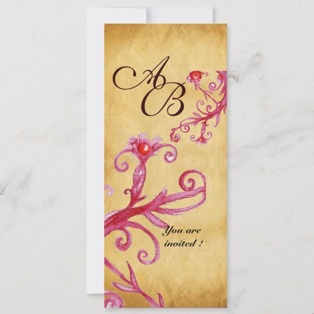 INVITACIÓN MASQUERADE MAGIC BERRIES MONOGRAM (Anverso)