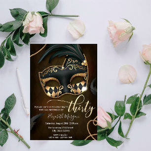Invitación Masquerade, Masque 30 cumpleaños