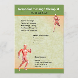 Invitación massage therapist flyer template