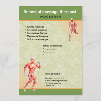 Invitación massage therapist  flyer template 