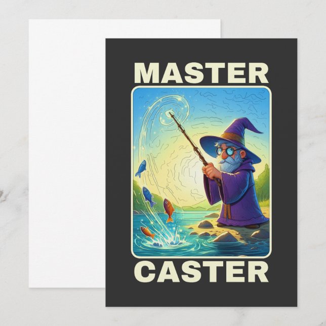 Invitación Master Caster - Asistente para pesca mágica (Anverso / Reverso)