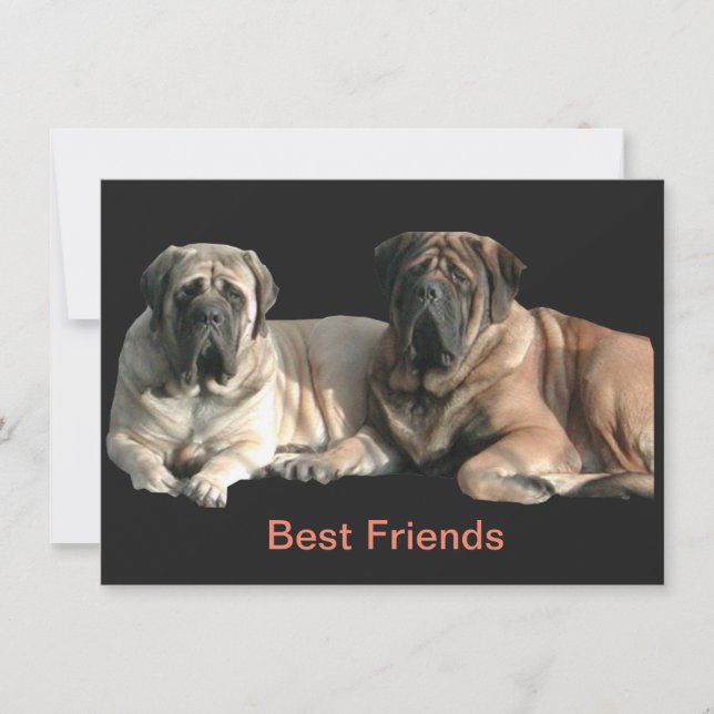 Invitación Mastiff Best Friends  (Anverso)