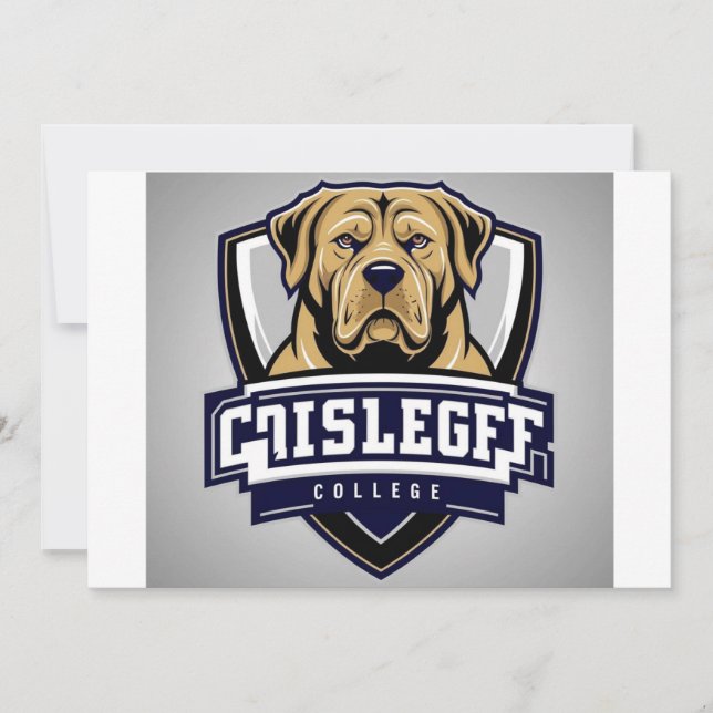 Invitación Mastiff Perro: Logotipo Universitario (Anverso)