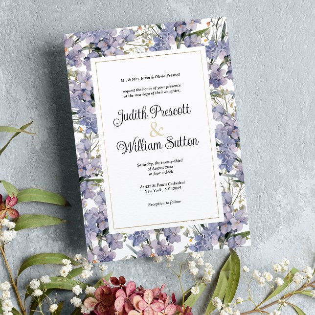 Invitación Mata de lavanda orquídeas silvestres Boda floral (Lavender mint wild orchids floral Wedding)