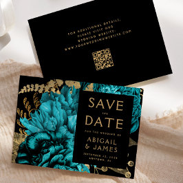 Invitación Matanza de código QR floral turquesa Guardar la fe