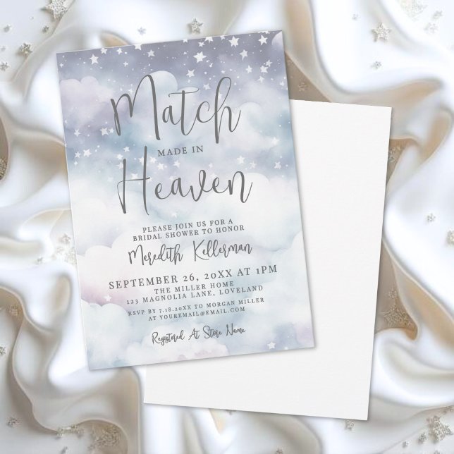 Invitación Match Made In Heaven Bridal Shower (Match Made In Heaven Bridal Shower Invitation)